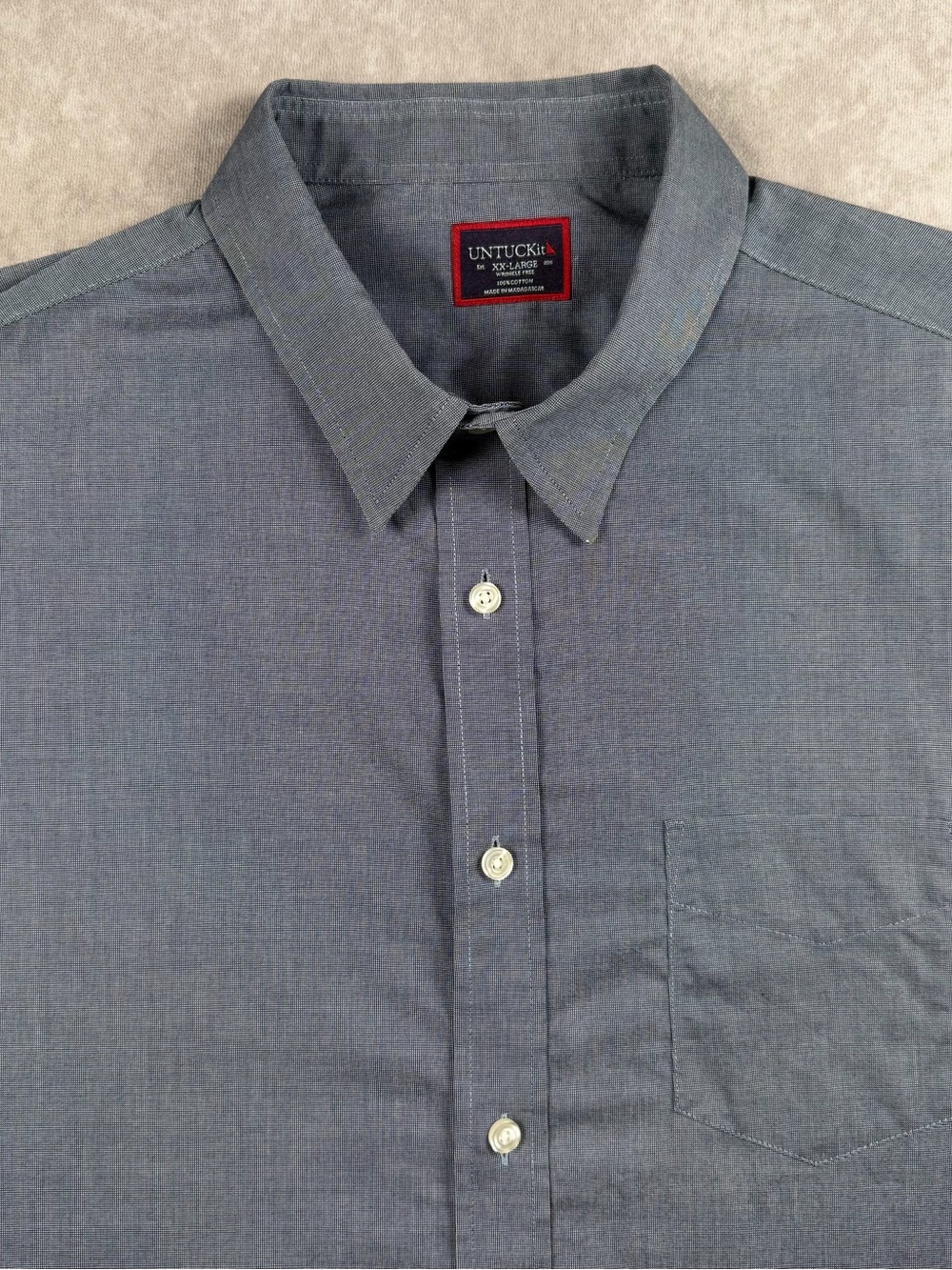 UNTUCKit Men's Slate Blue Button-Down SS Shirt